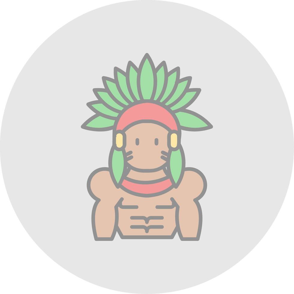 indio línea lleno ligero circulo icono vector