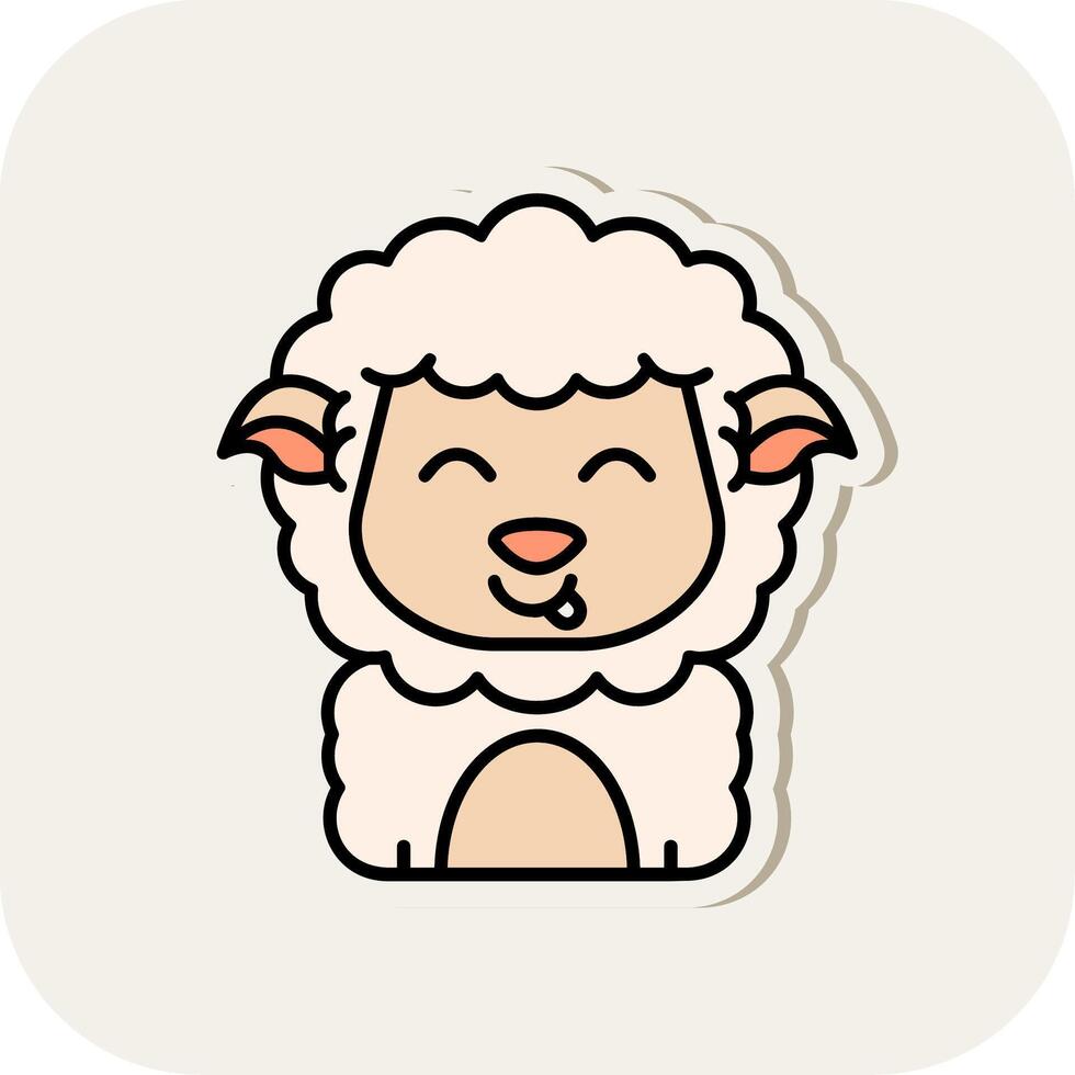 Tongue Line Filled White Shadow Icon vector