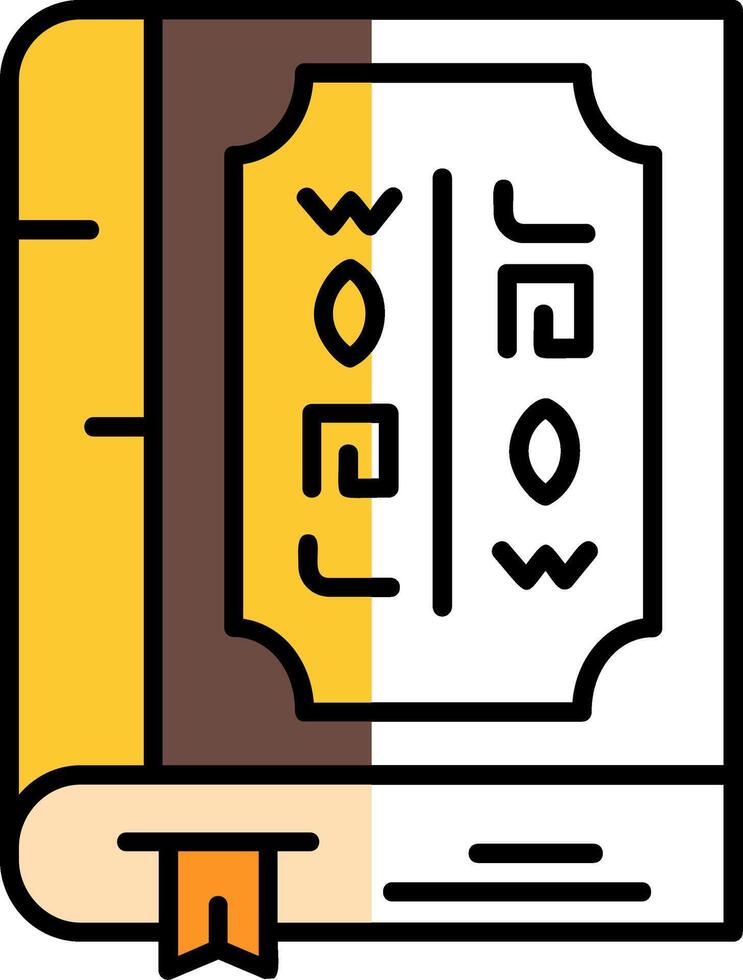 Book Filled Half Cut Icon vector