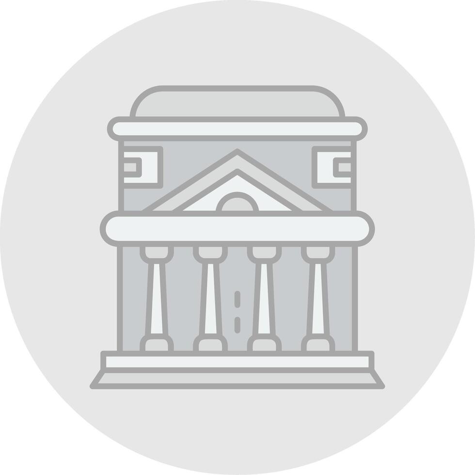 Pantheon Line Filled Light Circle Icon vector