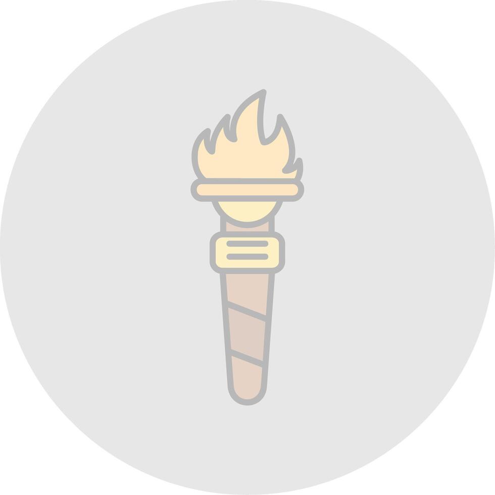 Torch Line Filled Light Circle Icon vector