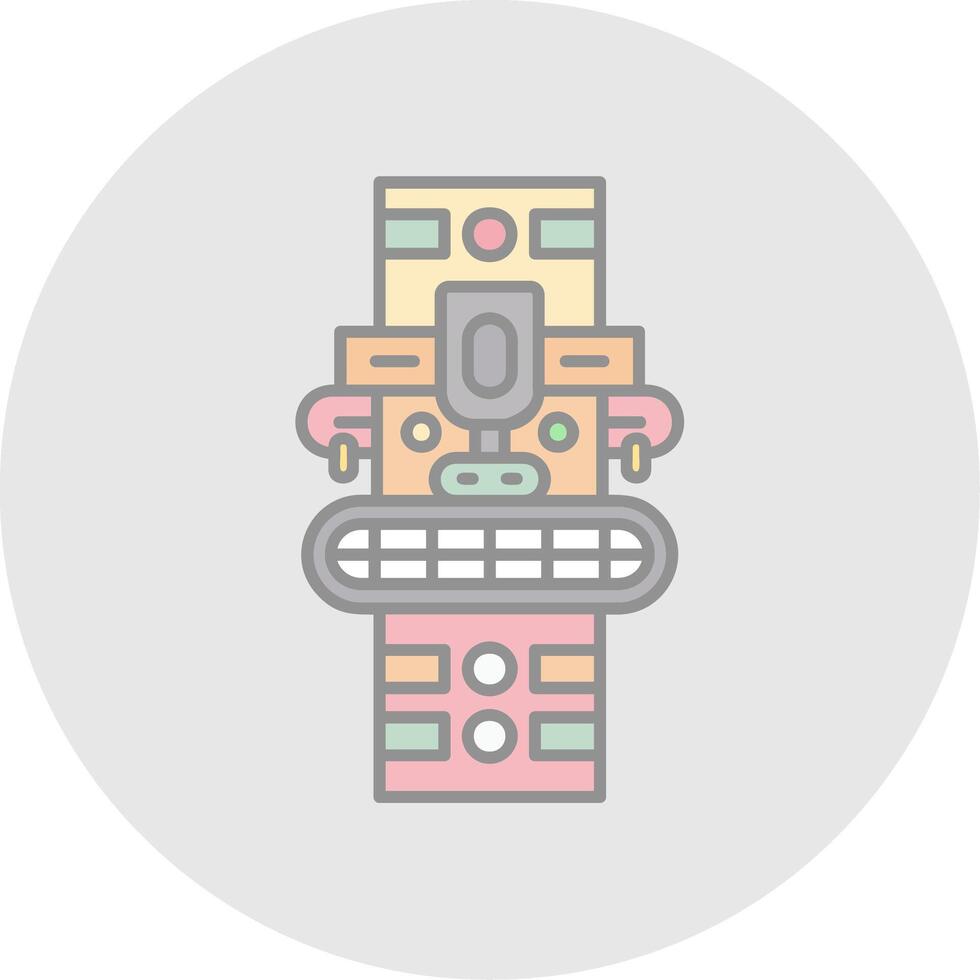 Totem Line Filled Light Circle Icon vector