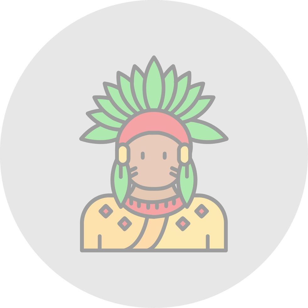 Indian Line Filled Light Circle Icon vector