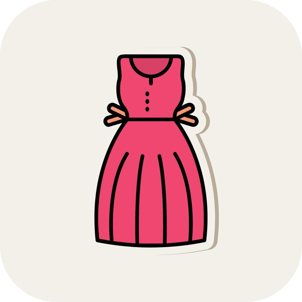 Sundress Line Filled White Shadow Icon vector