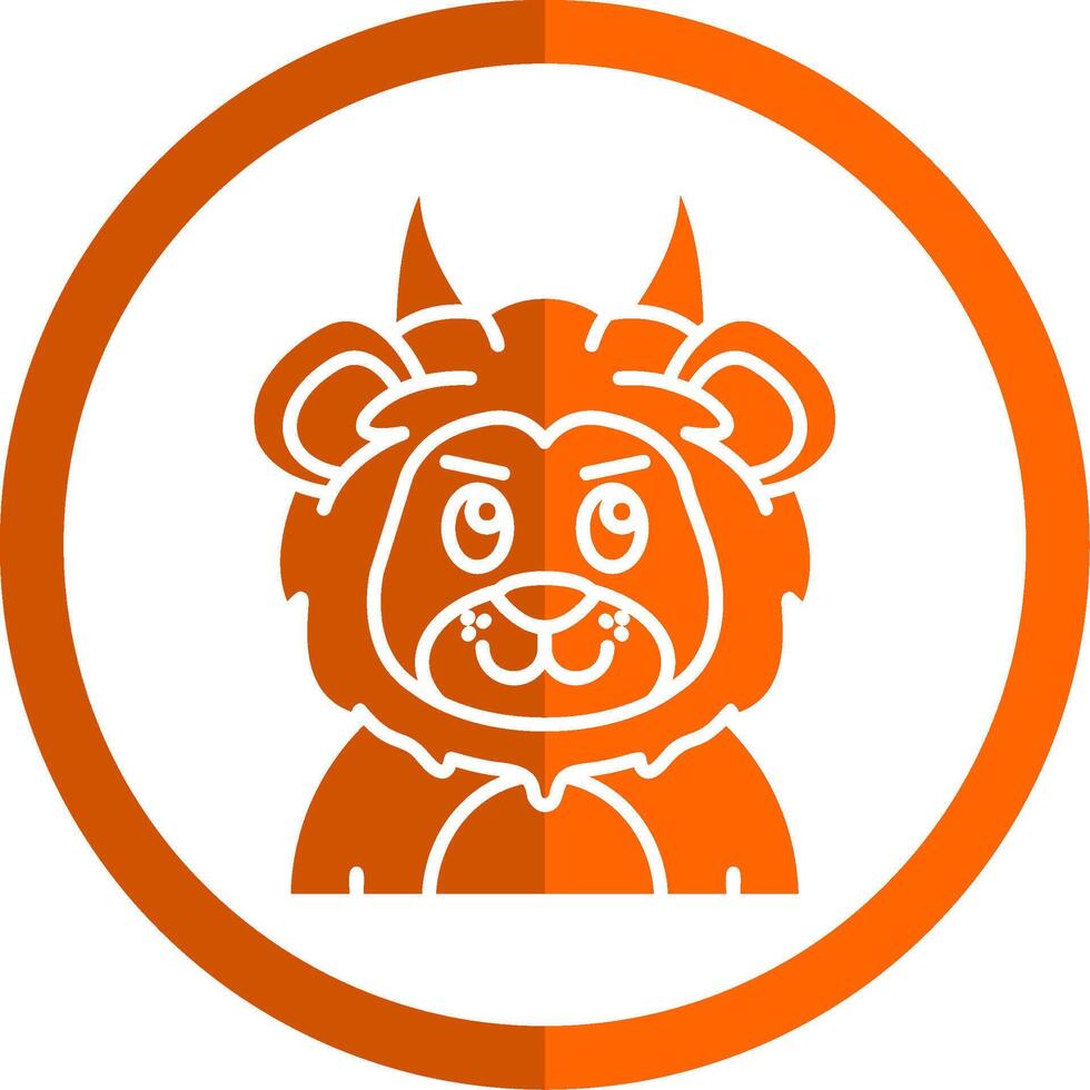 Demon Glyph Orange Circle Icon vector