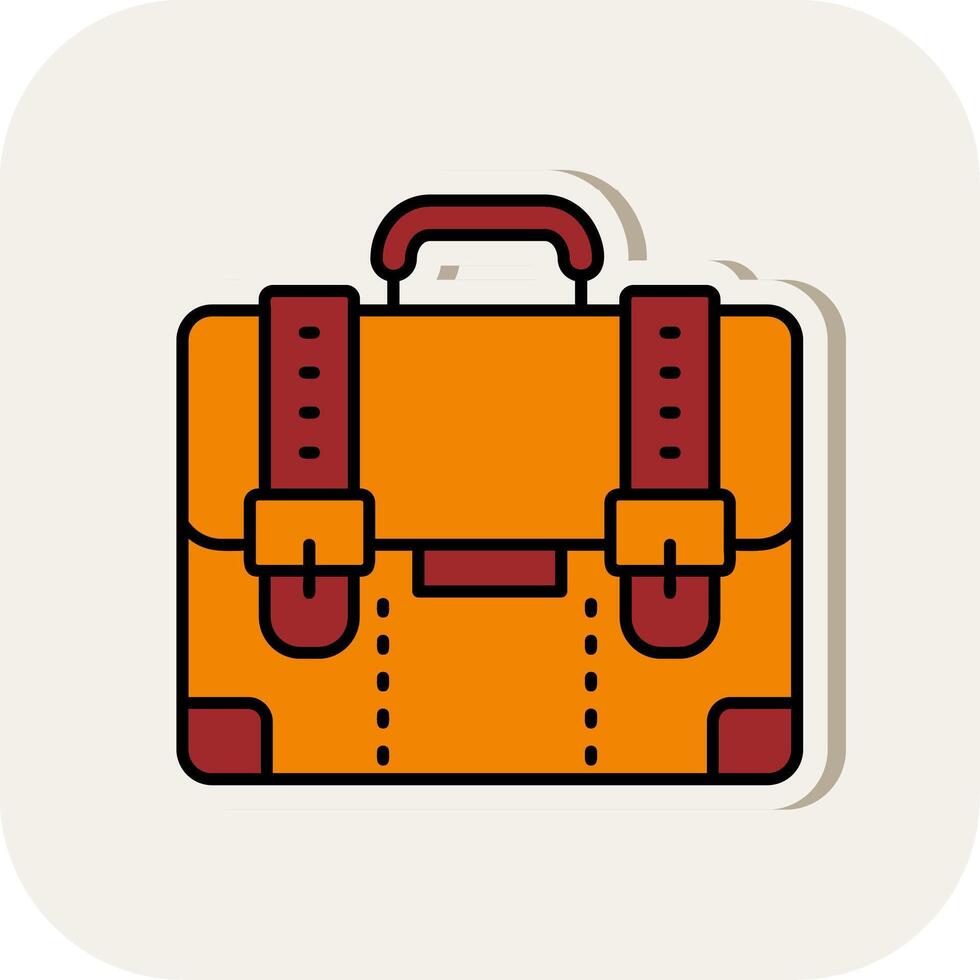 Suitcase Line Filled White Shadow Icon vector