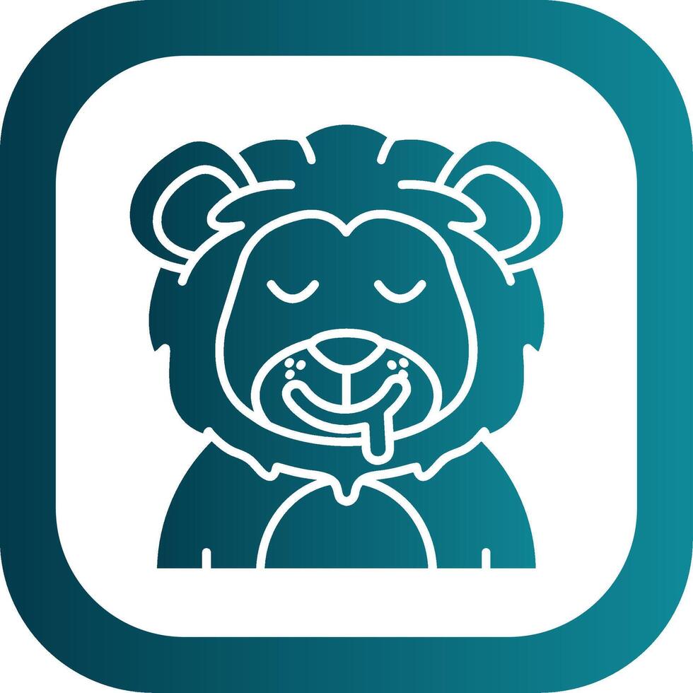 babear glifo degradado redondo esquina icono vector