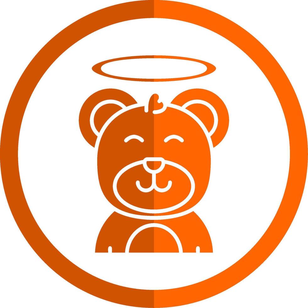 Angel Glyph Orange Circle Icon vector