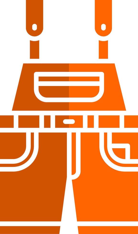 Overalls Glyph Orange Circle Icon vector