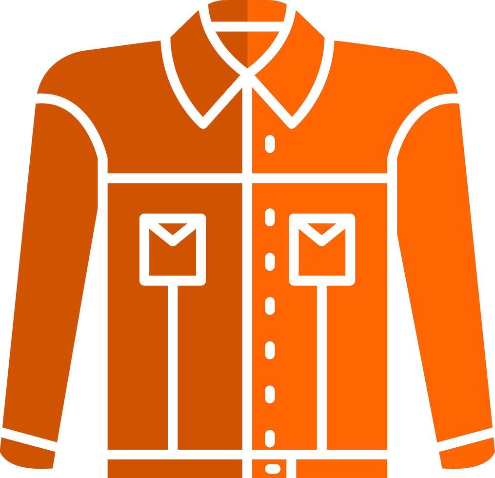 Jacket Glyph Orange Circle Icon vector