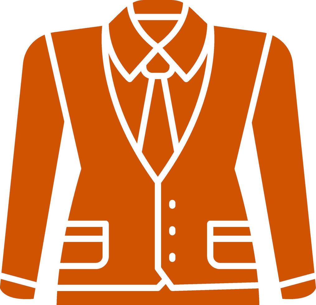 Waistcoat Glyph Orange Circle Icon vector