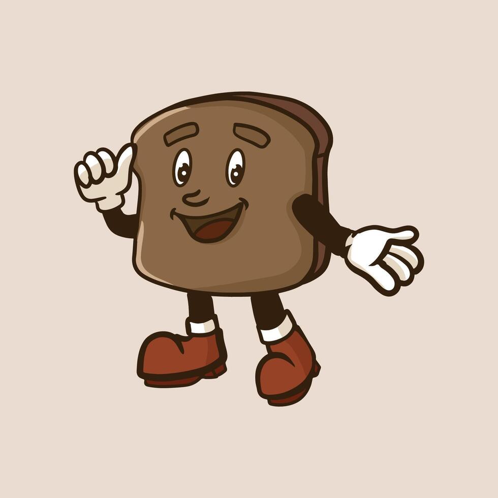 Thumbs up toast mascot illustration vector