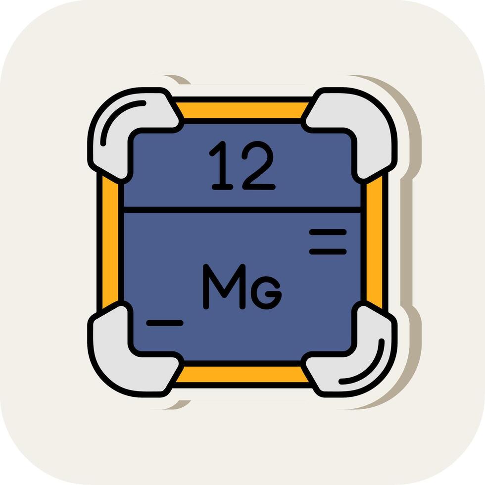 Magnesium Line Filled White Shadow Icon vector