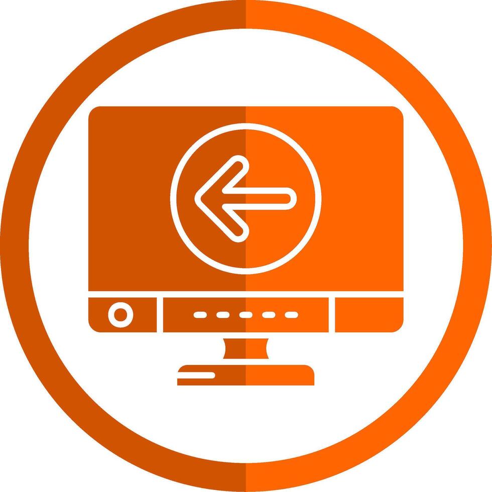 Back Glyph Orange Circle Icon vector