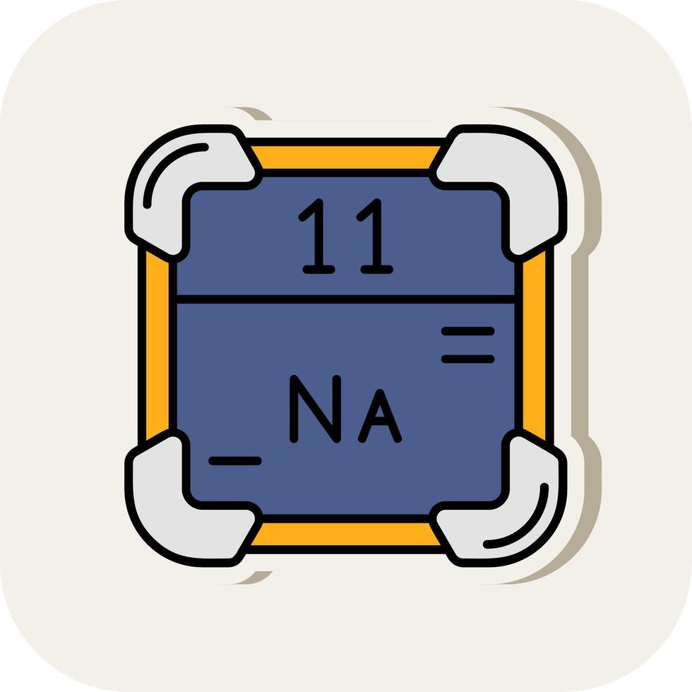 Sodium Line Filled White Shadow Icon vector