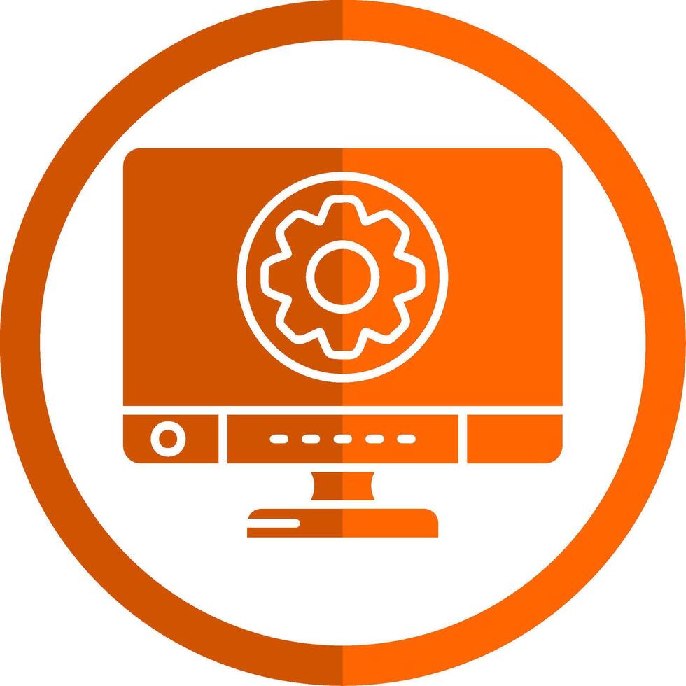 Settings Glyph Orange Circle Icon vector