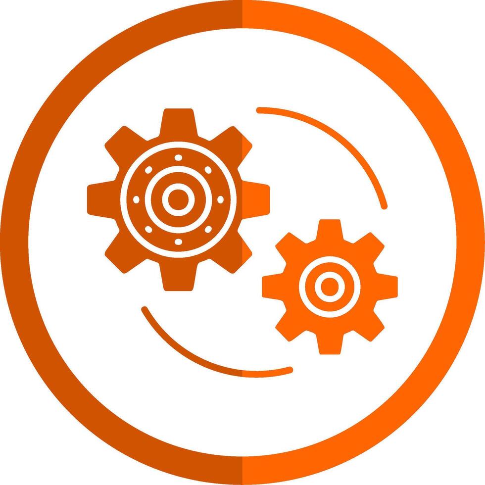 Setting Glyph Orange Circle Icon vector