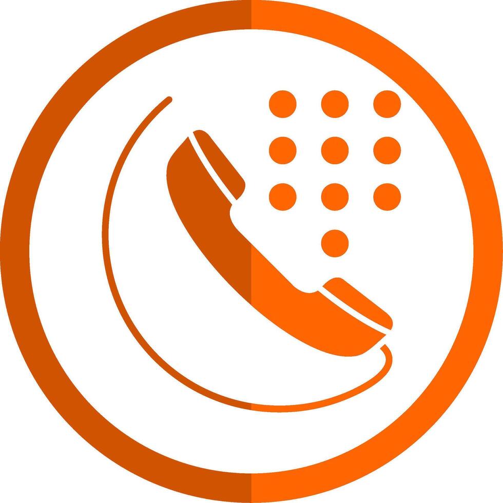 Dial Glyph Orange Circle Icon vector