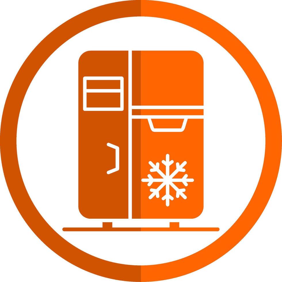 refrigerador glifo naranja circulo icono vector