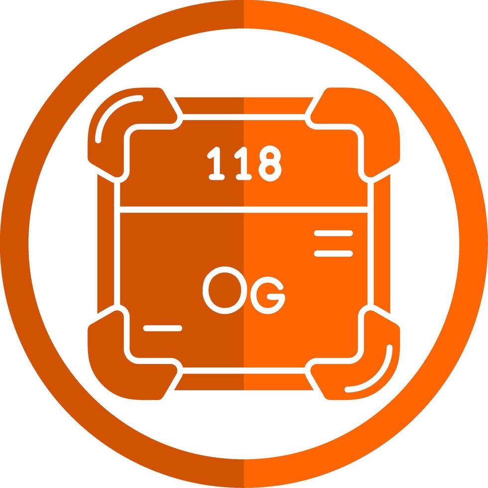 Oganesson Glyph Orange Circle Icon vector