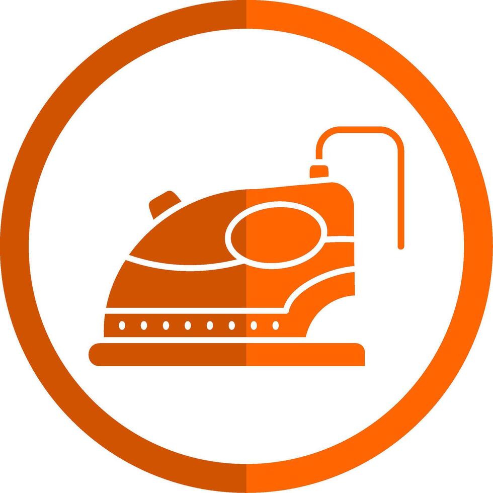 Iron Glyph Orange Circle Icon vector