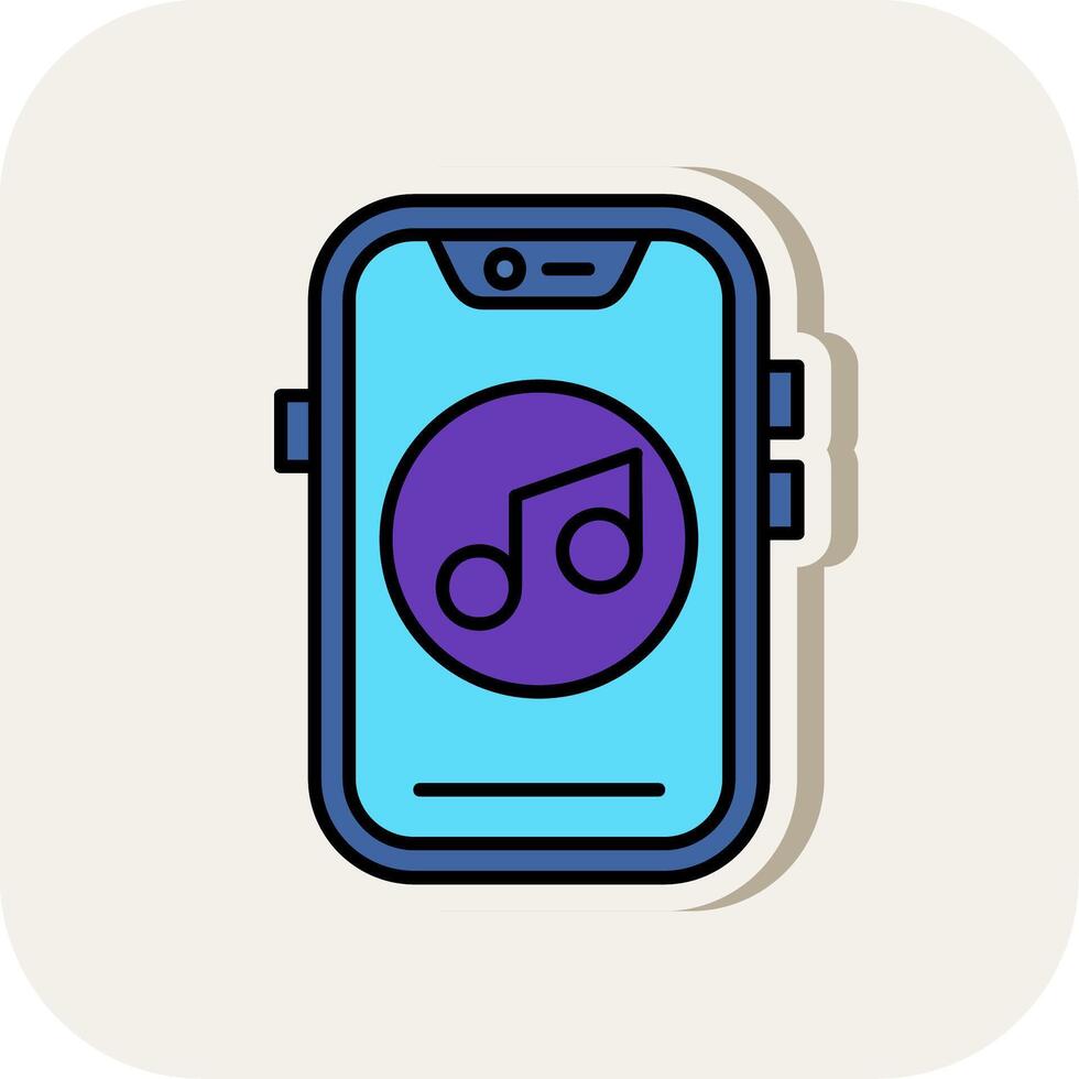 Music Line Filled White Shadow Icon vector