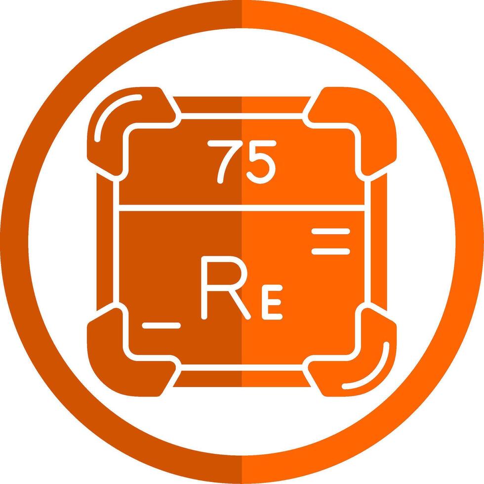 renio glifo naranja circulo icono vector