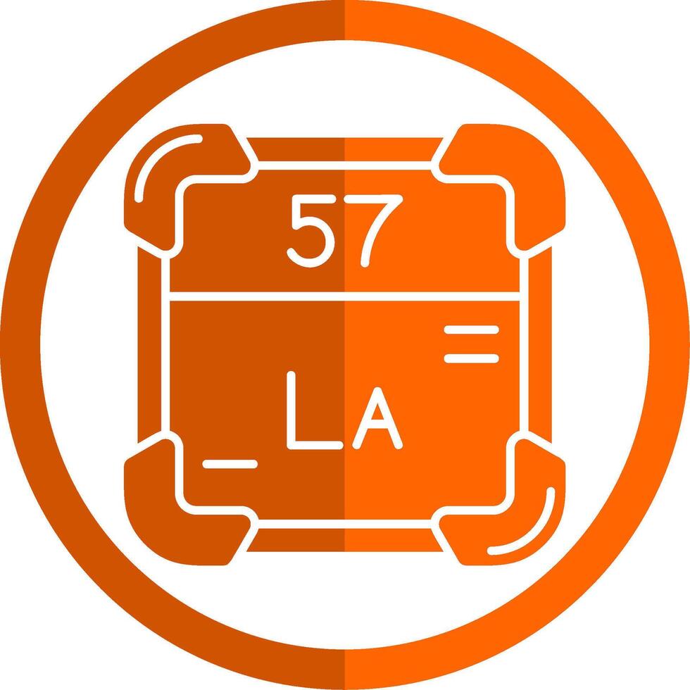 Lanthanum Glyph Orange Circle Icon vector