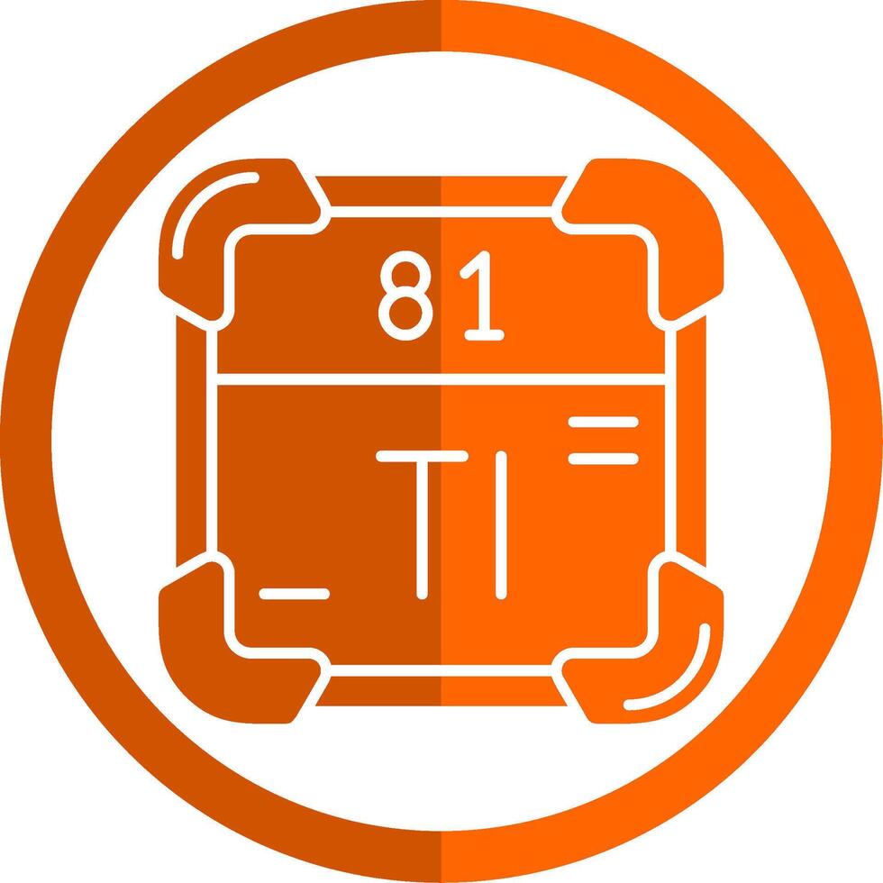 Thallium Glyph Orange Circle Icon vector