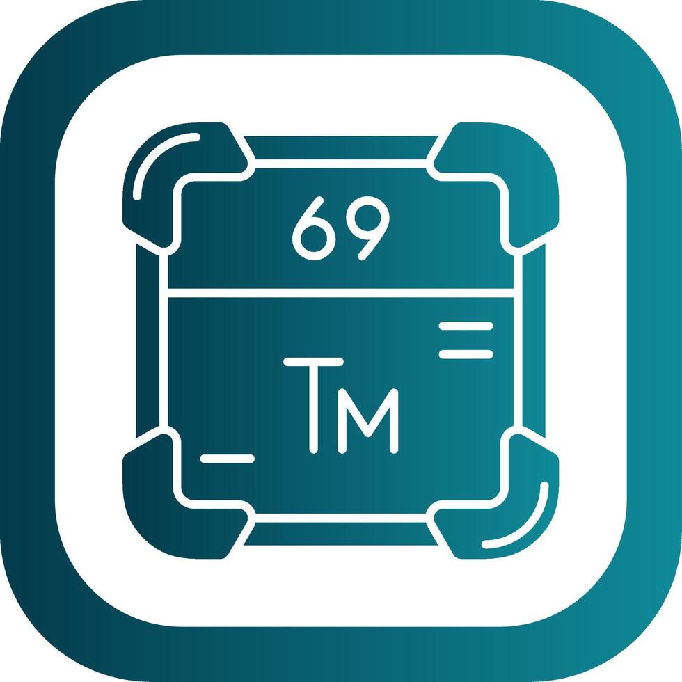 Thulium Glyph Gradient Round Corner Icon vector