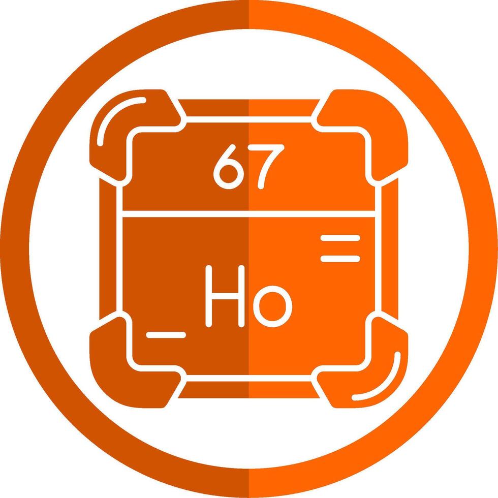 Holmium Glyph Orange Circle Icon vector