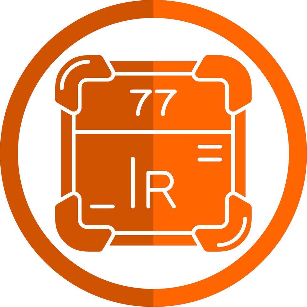 Iridium Glyph Orange Circle Icon vector