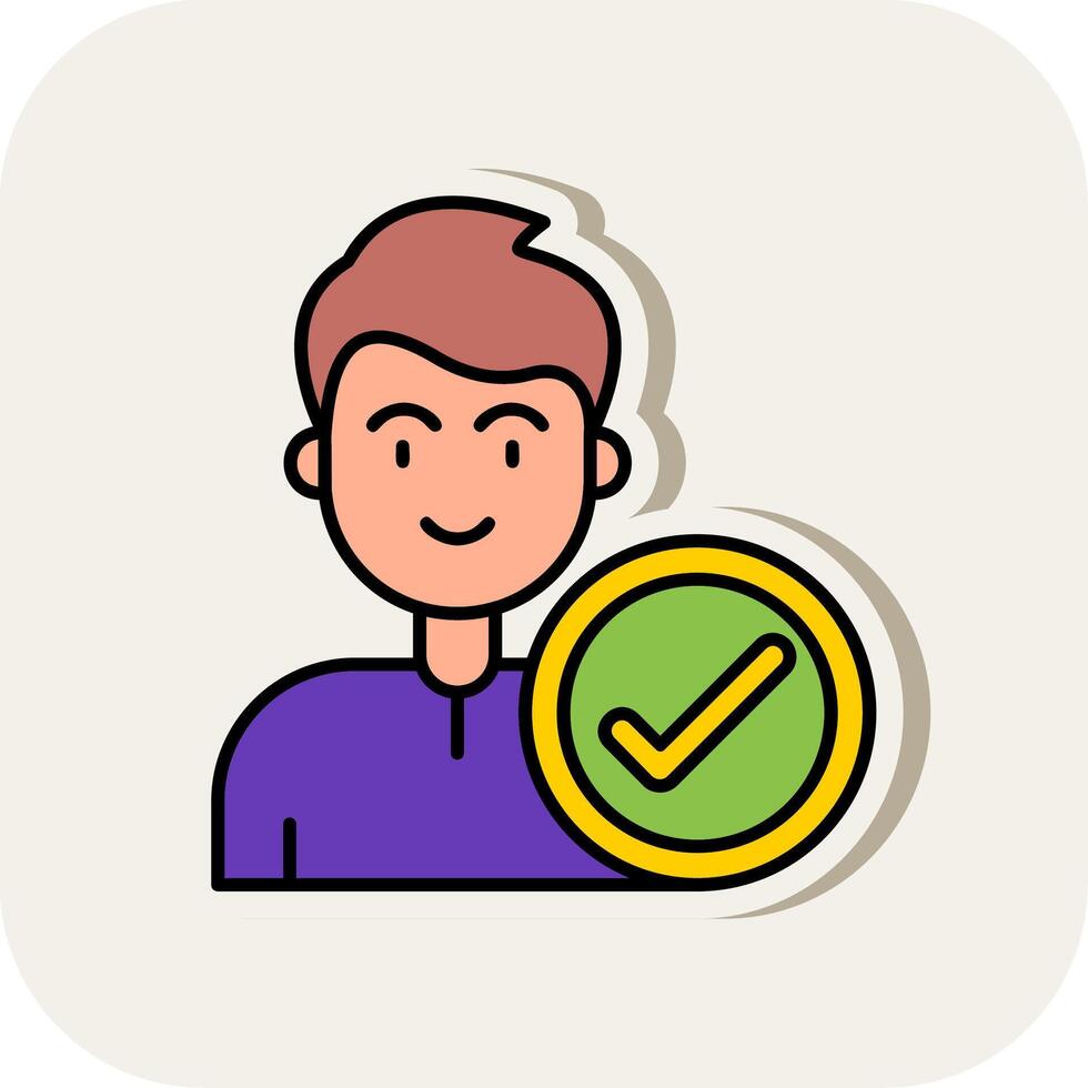 Check Line Filled White Shadow Icon vector