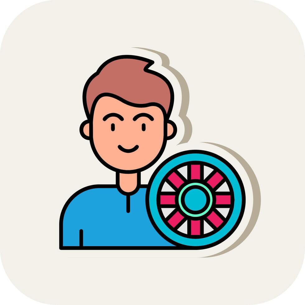 Lifesaver Line Filled White Shadow Icon vector