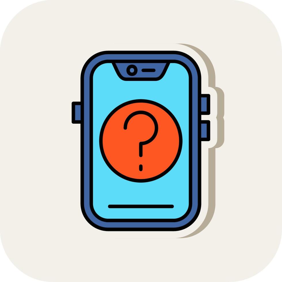 Question Line Filled White Shadow Icon vector