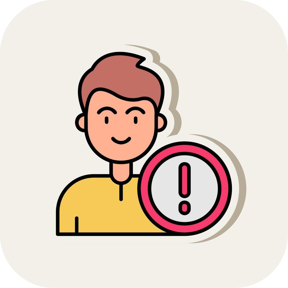 Error Line Filled White Shadow Icon vector