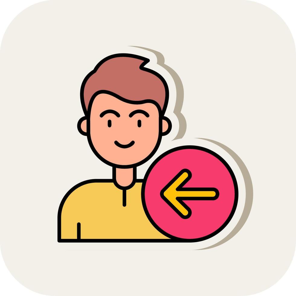 Back Line Filled White Shadow Icon vector