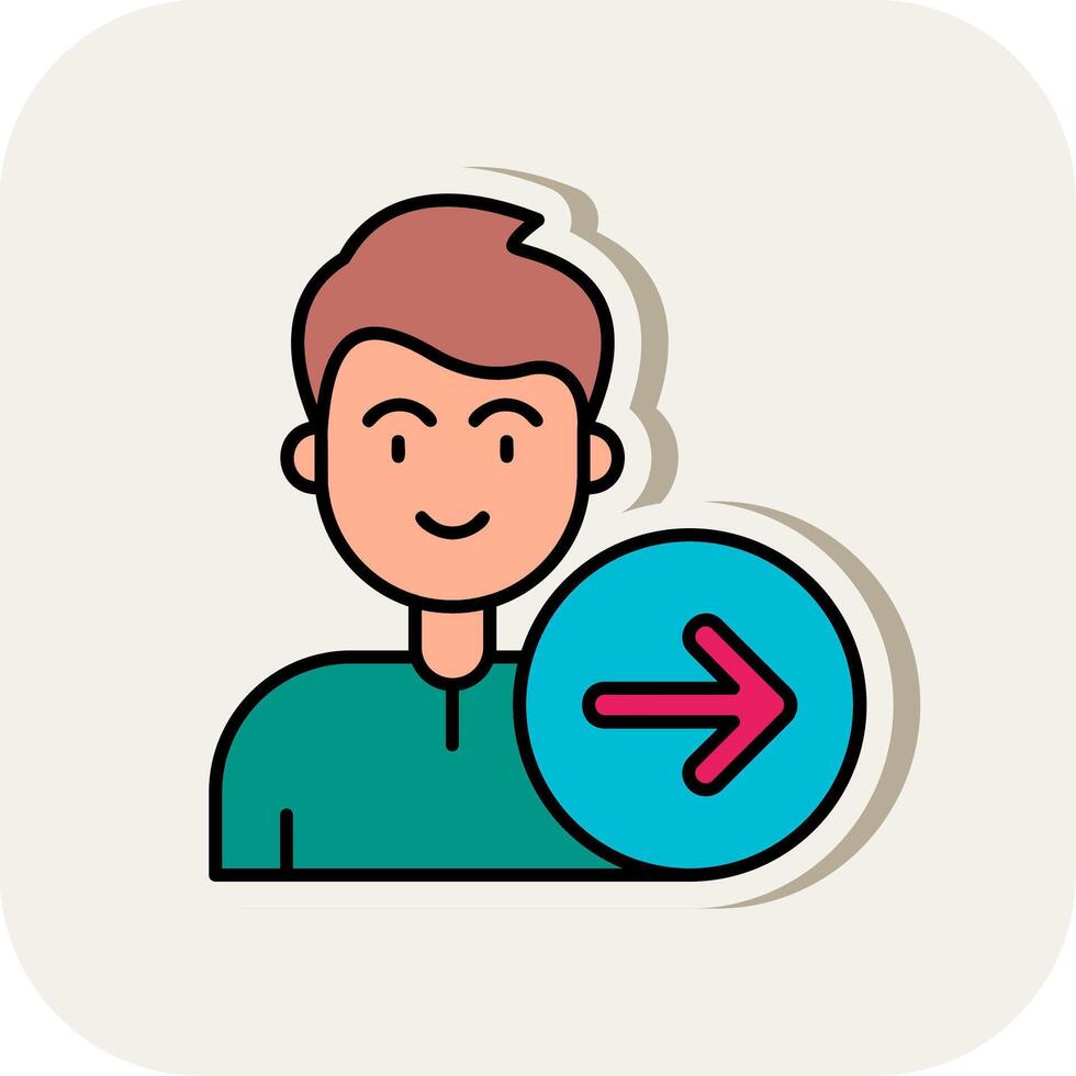 Forward Line Filled White Shadow Icon vector