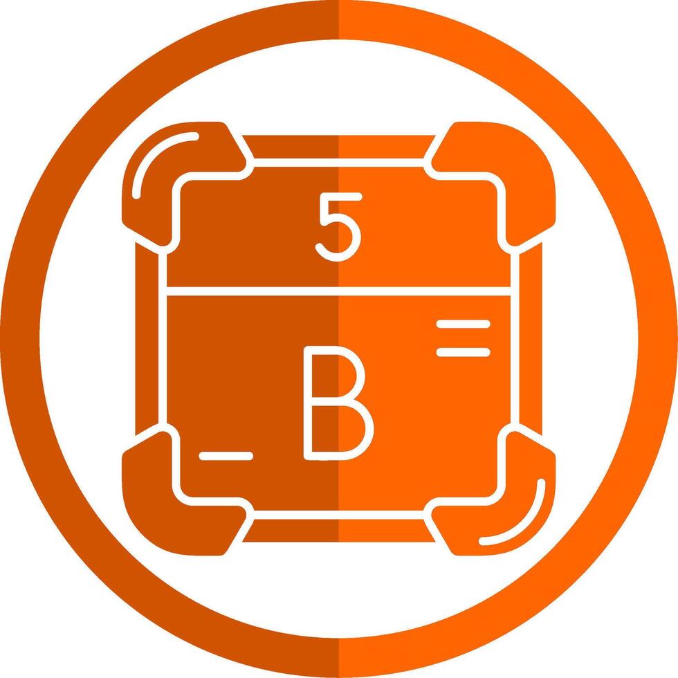 Boron Glyph Orange Circle Icon vector