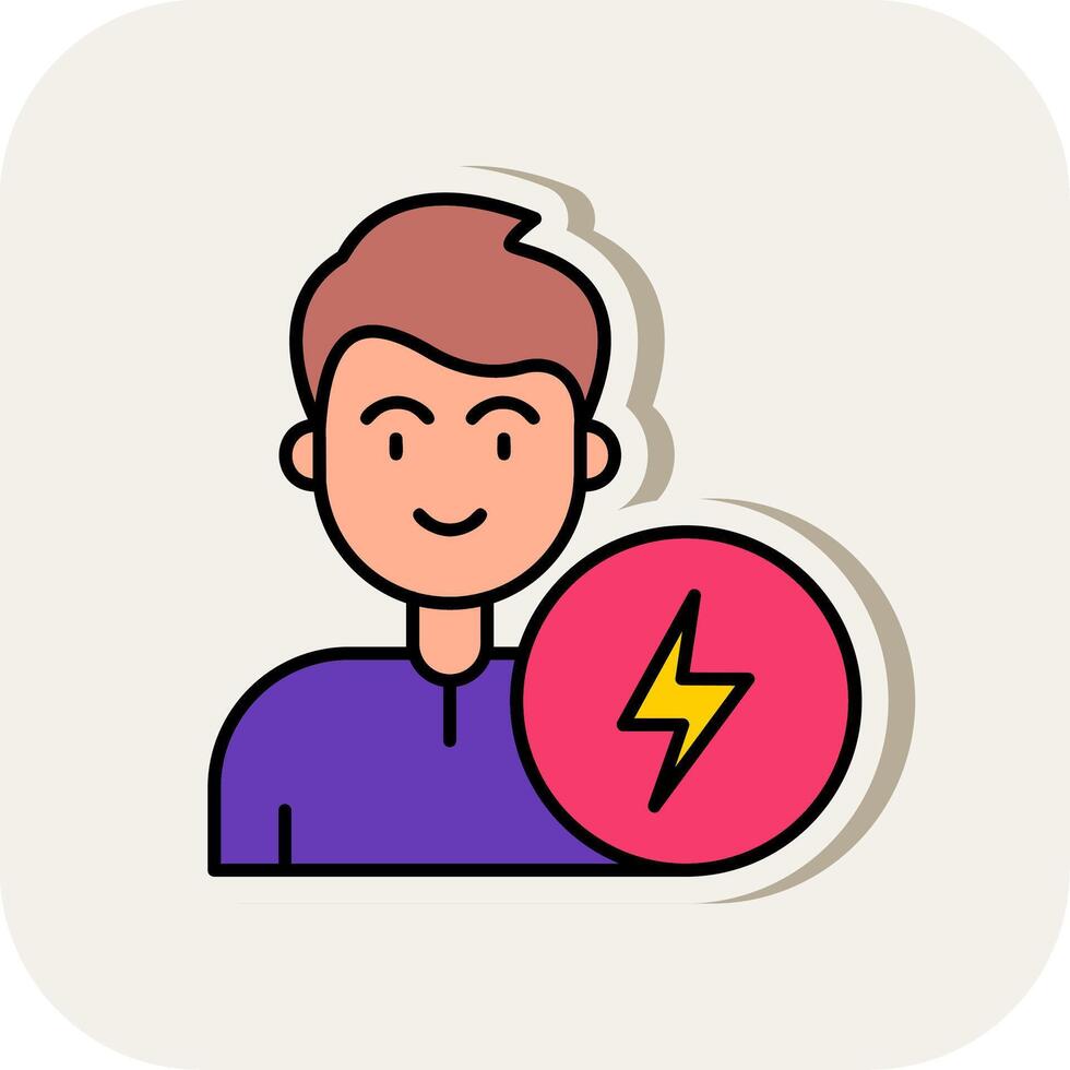 Energy Line Filled White Shadow Icon vector