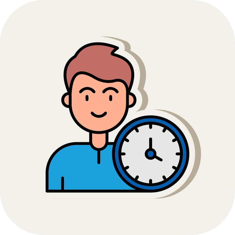 Time Line Filled White Shadow Icon vector