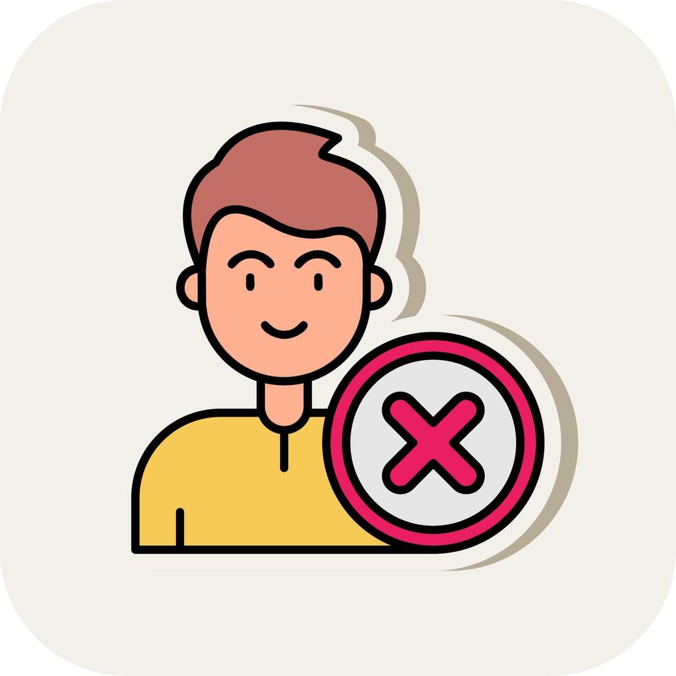 Cancel Line Filled White Shadow Icon vector