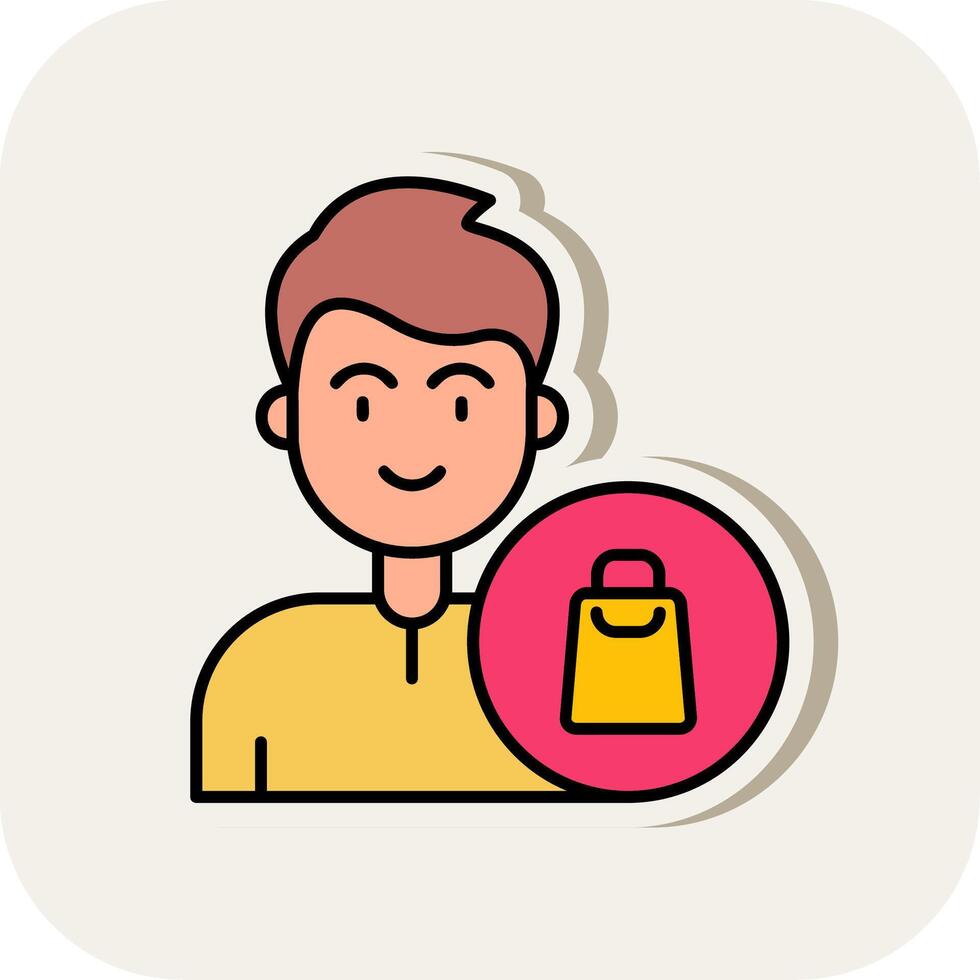 Shopping Line Filled White Shadow Icon vector