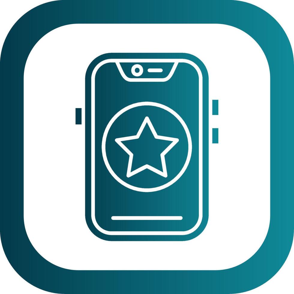 Star Glyph Gradient Round Corner Icon vector