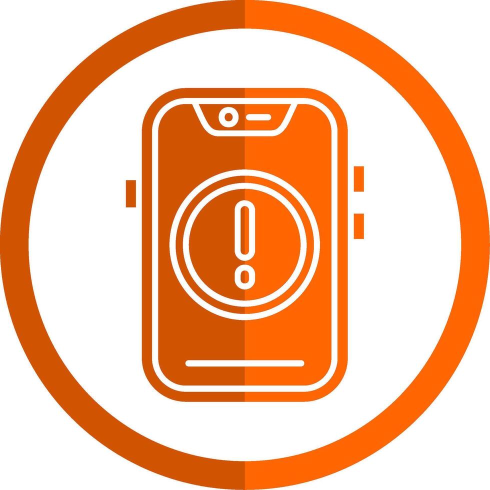 Error Glyph Orange Circle Icon vector