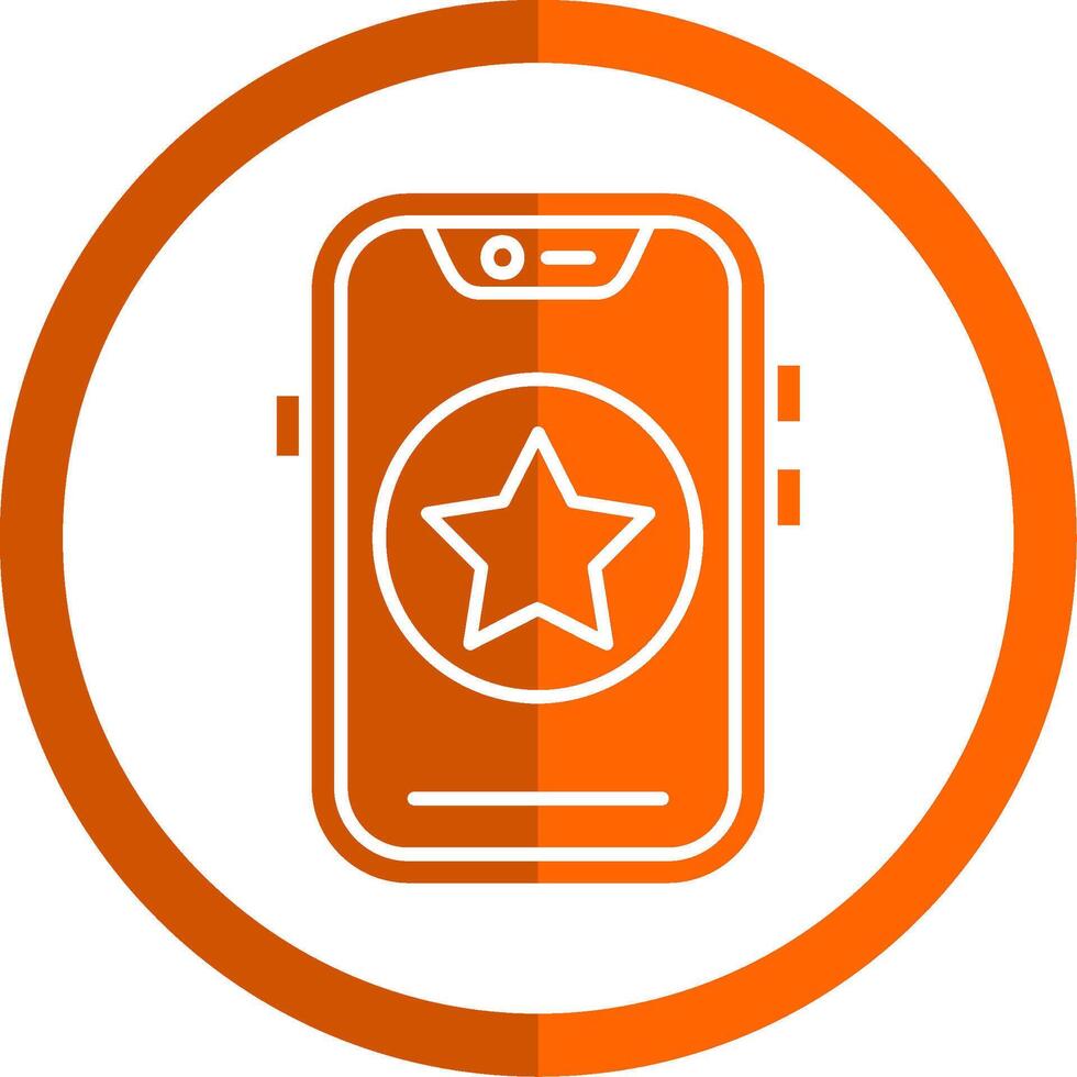Star Glyph Orange Circle Icon vector