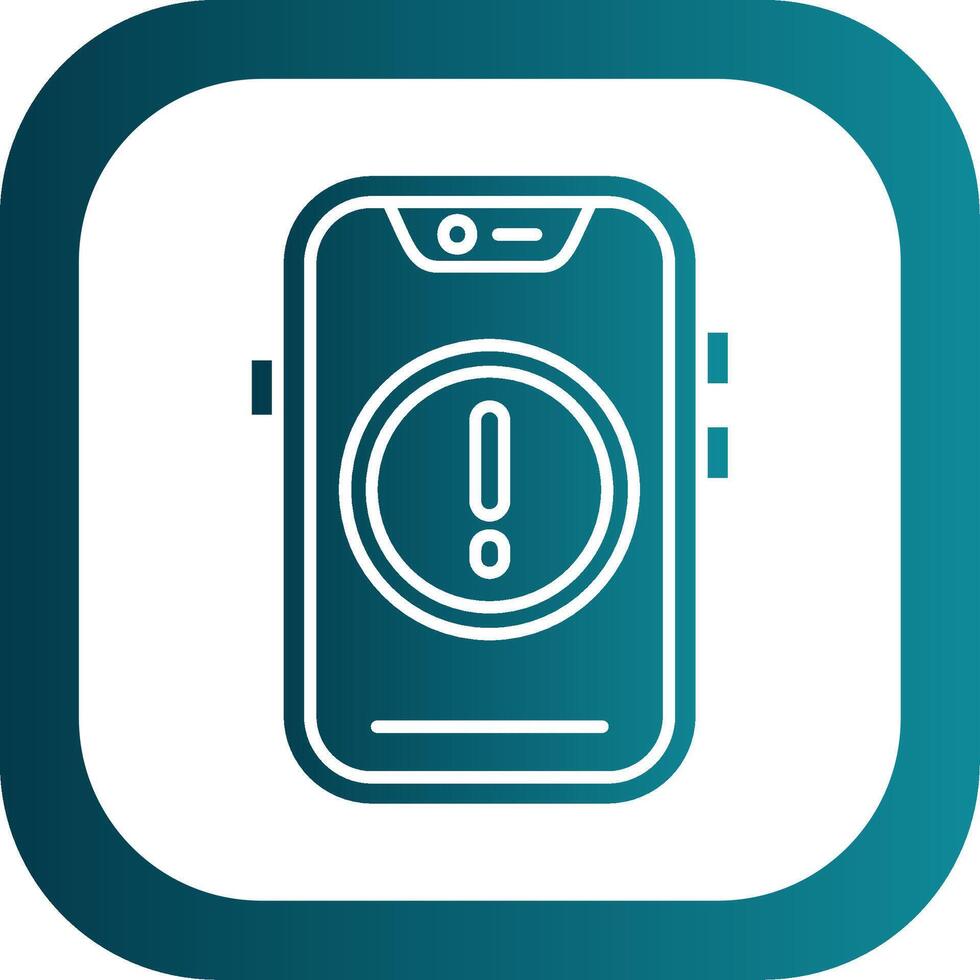 Error Glyph Gradient Round Corner Icon vector