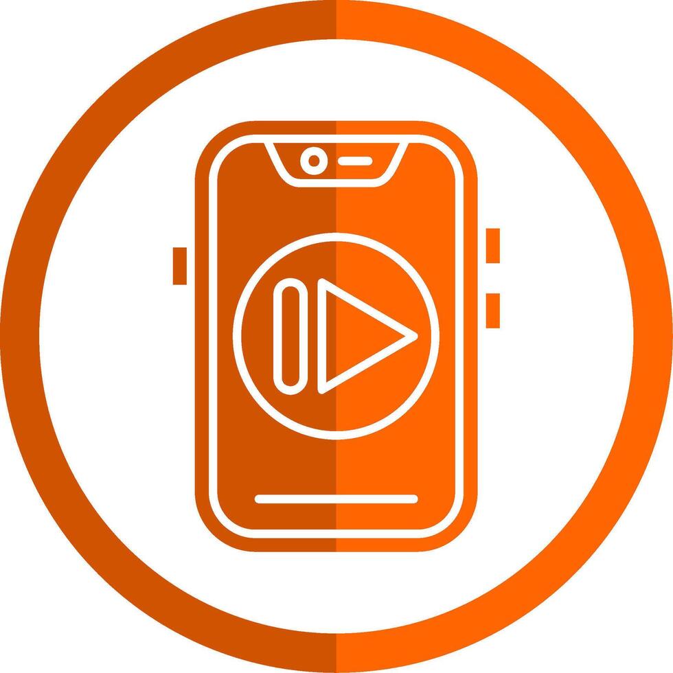 Next Glyph Orange Circle Icon vector