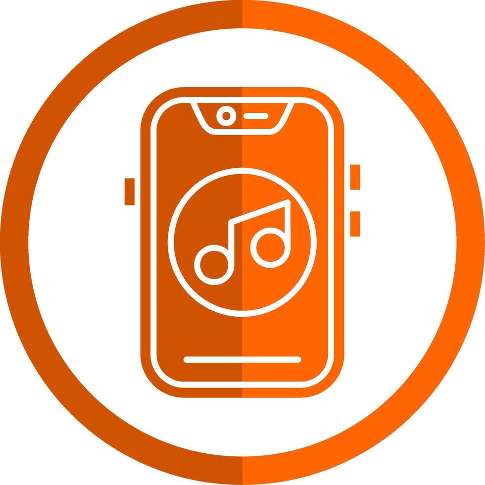 Music Glyph Orange Circle Icon vector