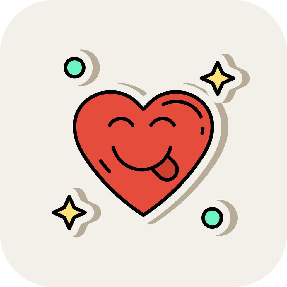 Tongue Line Filled White Shadow Icon vector